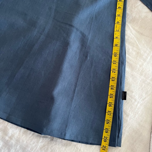 (S) Linen Wrap Skirt, Knee Length Circle Skirt - Picture 8 of 12